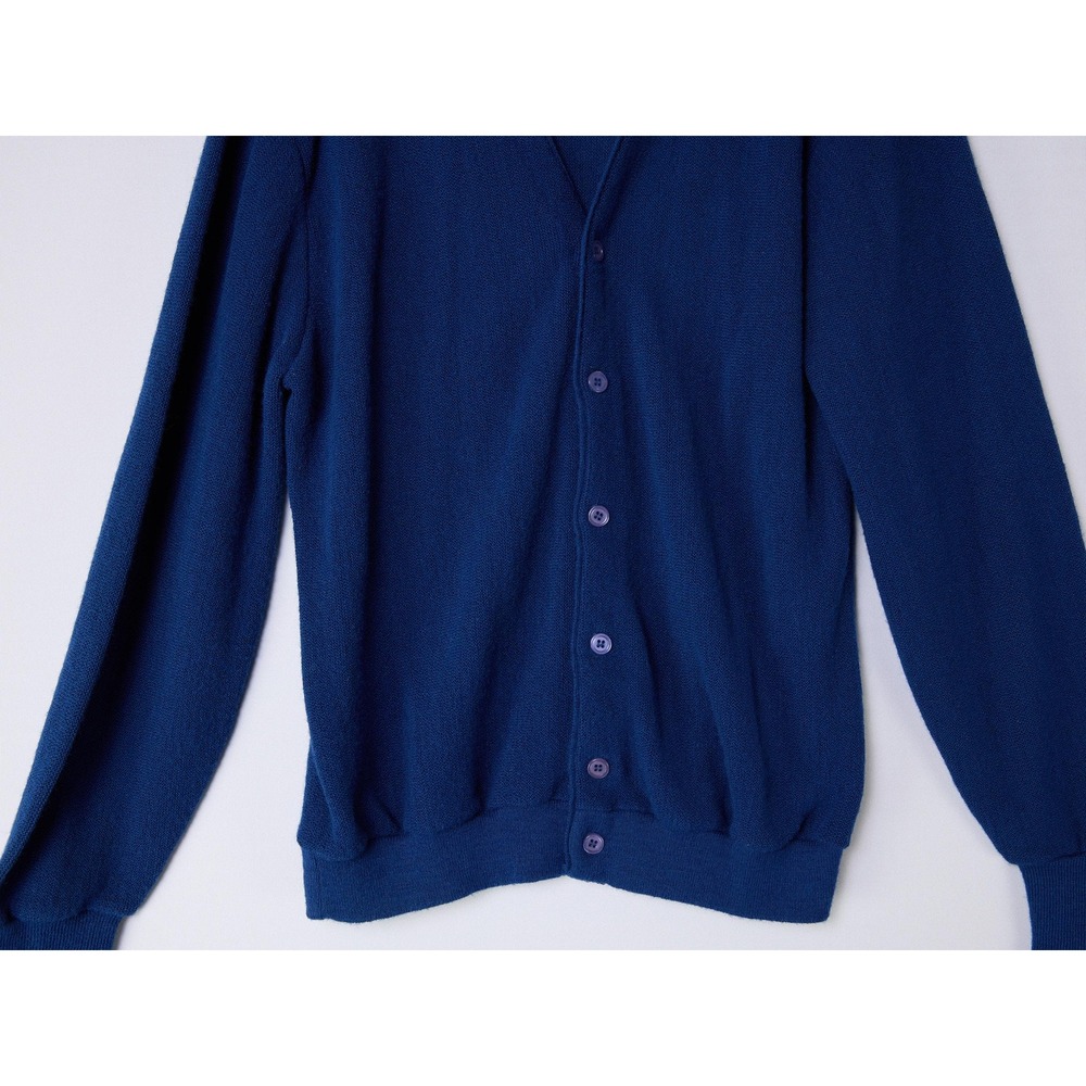 vintage mens cardigan sweater Jantzen blue Medium - Picture 3 of 5